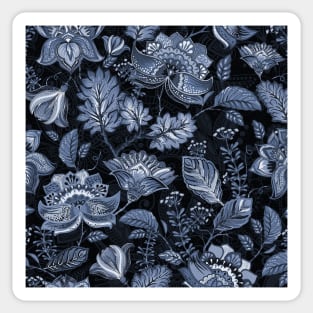 Blooms in the blue night Sticker